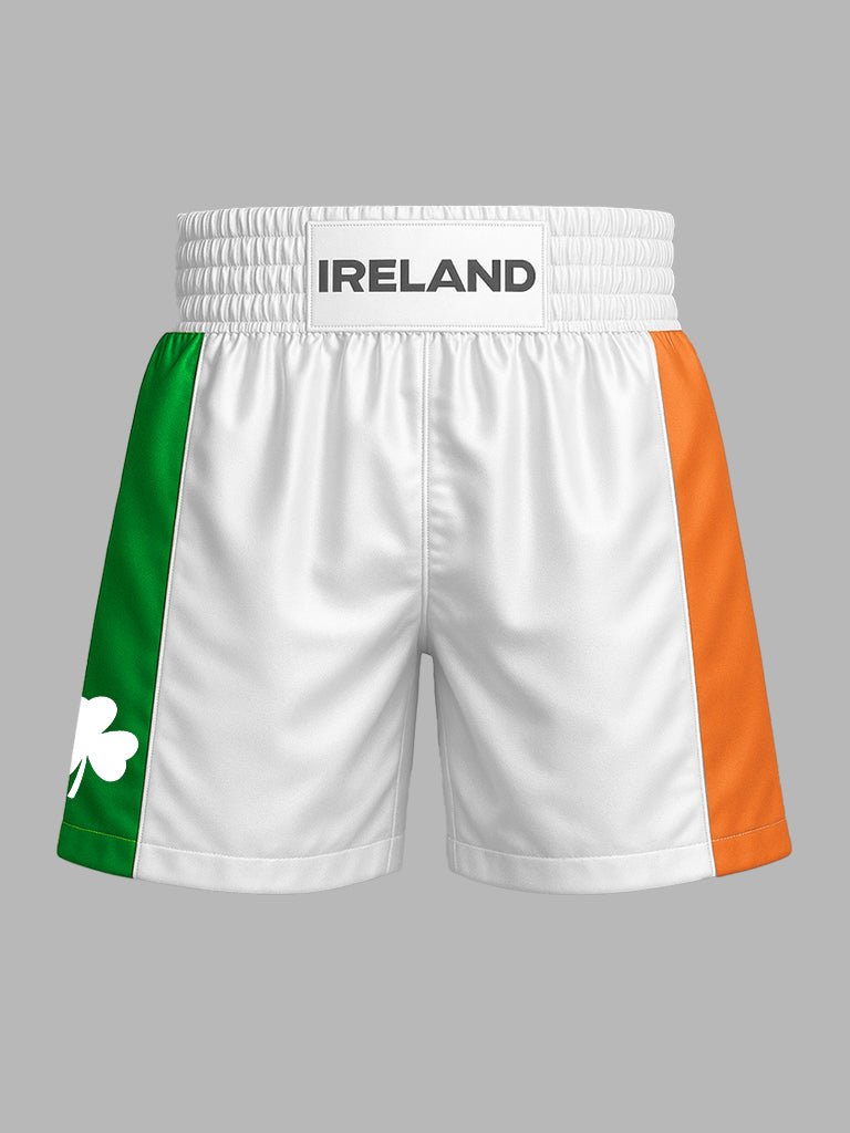 Irish Boxing Shorts White - My Irish T-Shirts