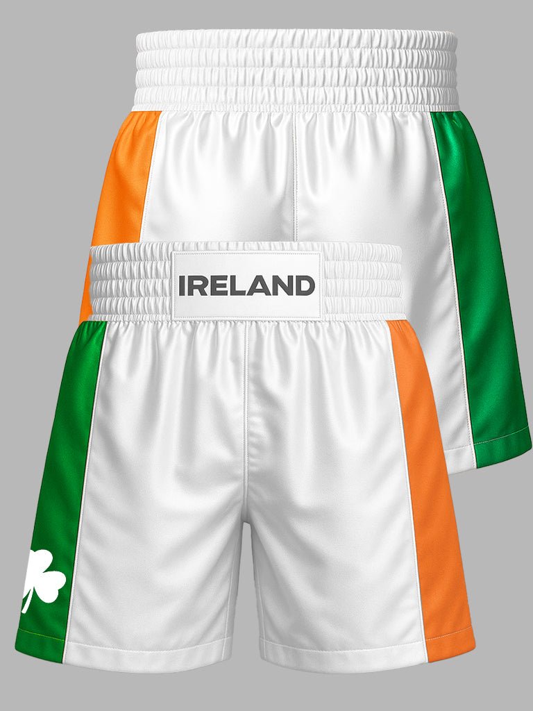 Irish Boxing Shorts White - My Irish T-Shirts